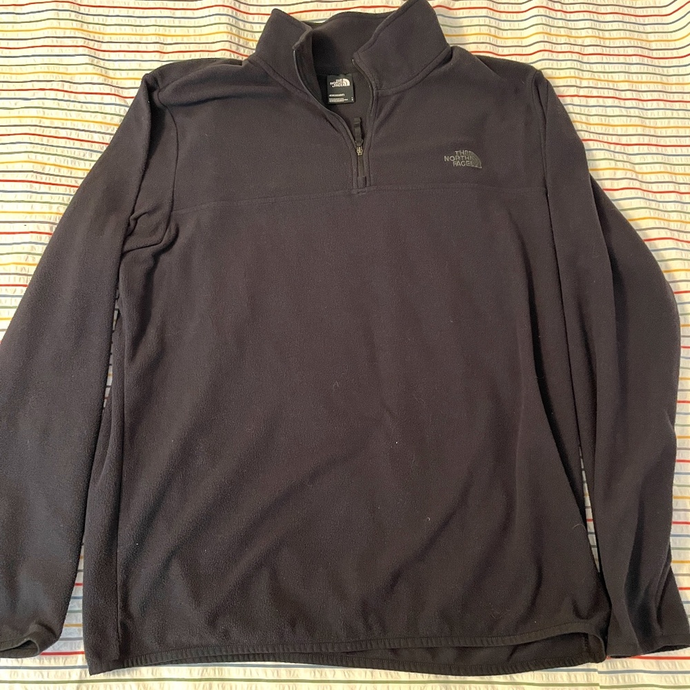 Mens The North Face Black Fleece 1/4-Zip Pullover Size Large